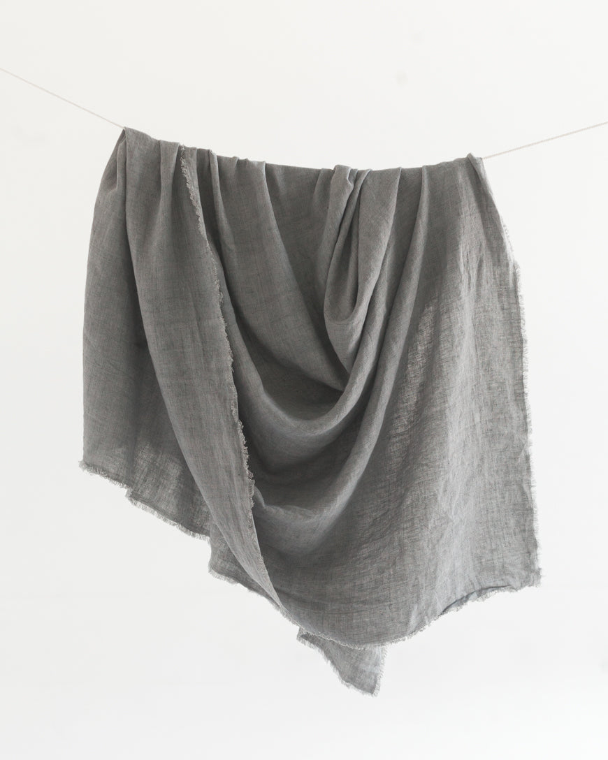 Stone Washed Linen Throw Blanket-3