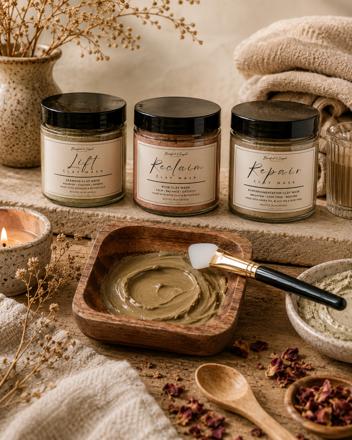 Bentonite Clay Mask Collection (4 oz) - Detox & Revitalize