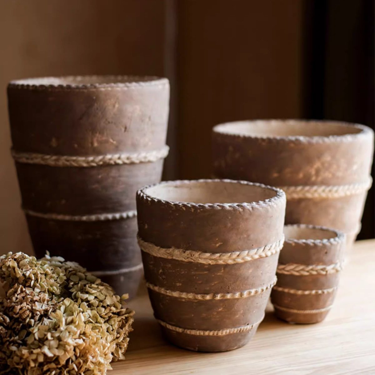 Handcrafted Textured Terracotta Plante