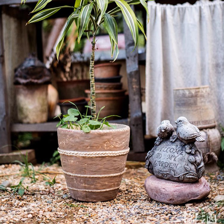 Handcrafted Textured Terracotta Plante