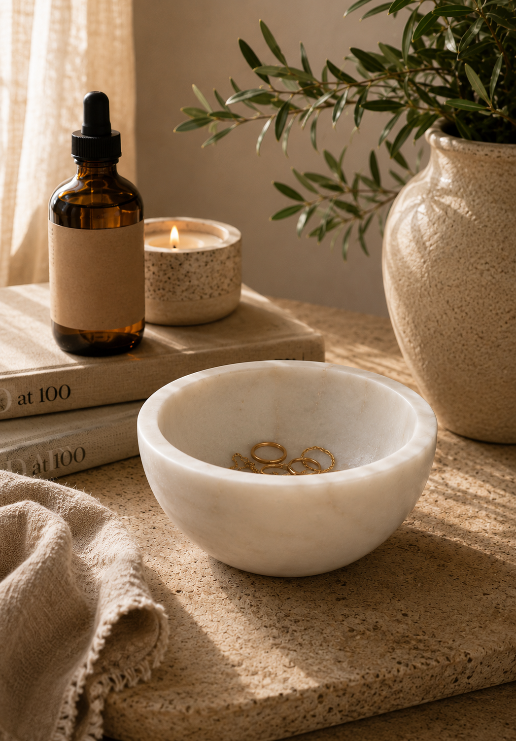 Handcrafted White Marble Bowl