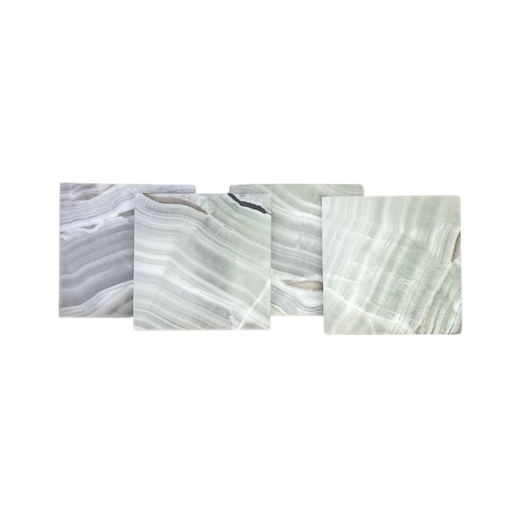 Sage Onyx Coaster Set – Handcrafted Natural Stone Coasters (Set of 4)