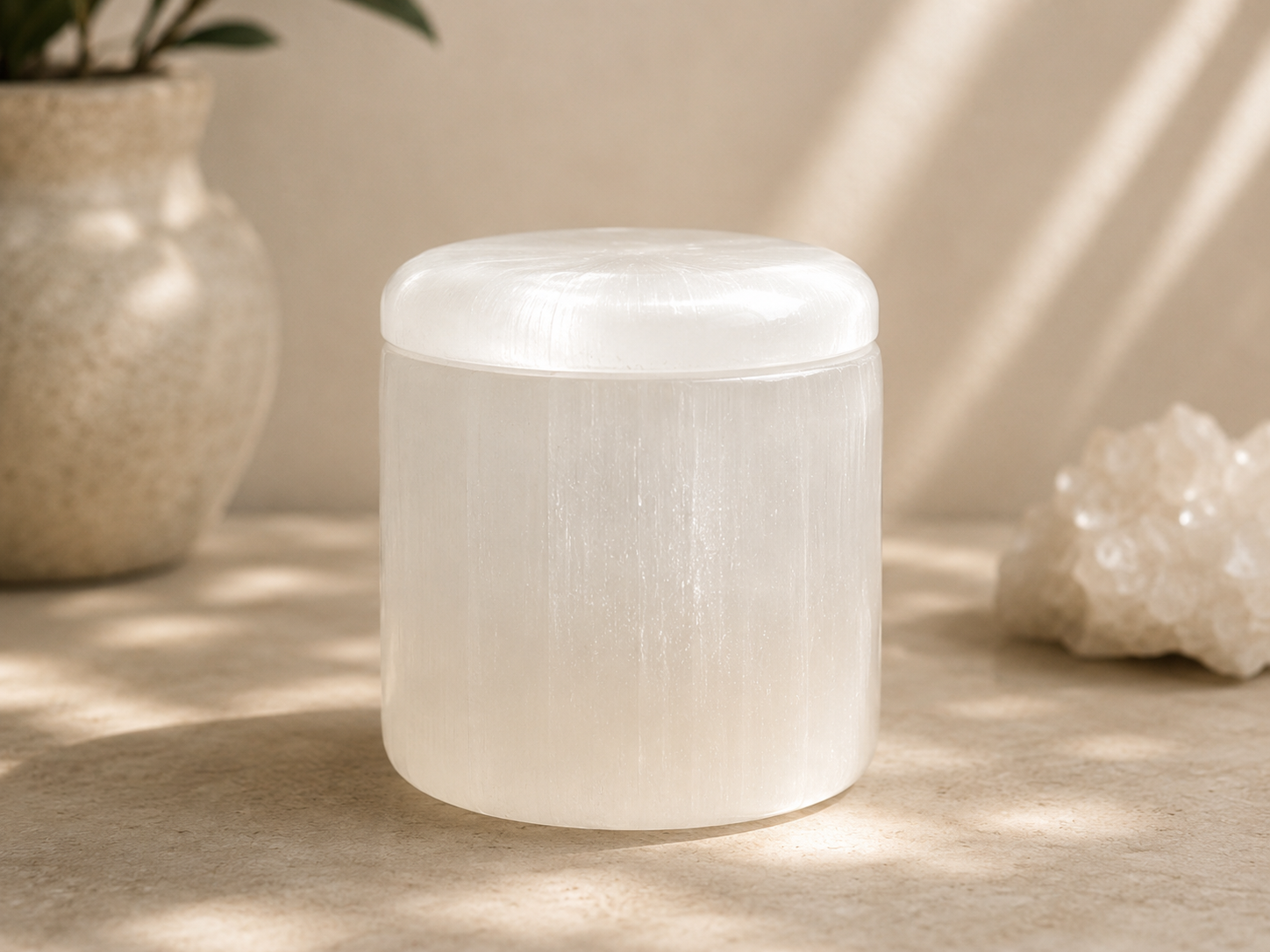 Luminous Selenite Storage Jar