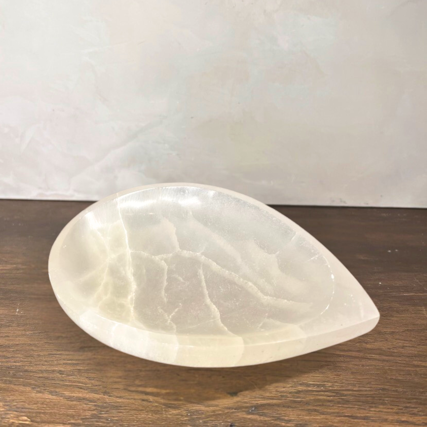 Selenite Teardrop Bowl
