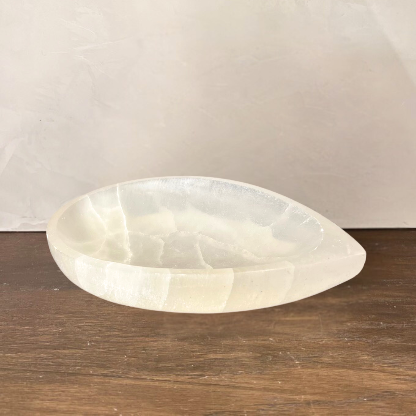 Selenite Teardrop Bowl