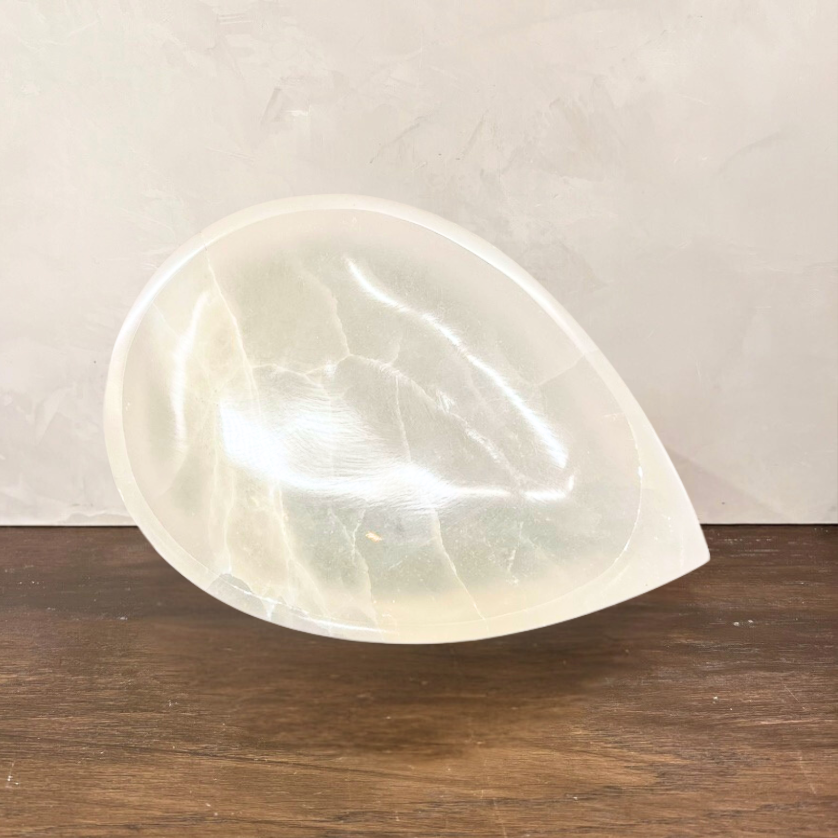 Selenite Teardrop Bowl