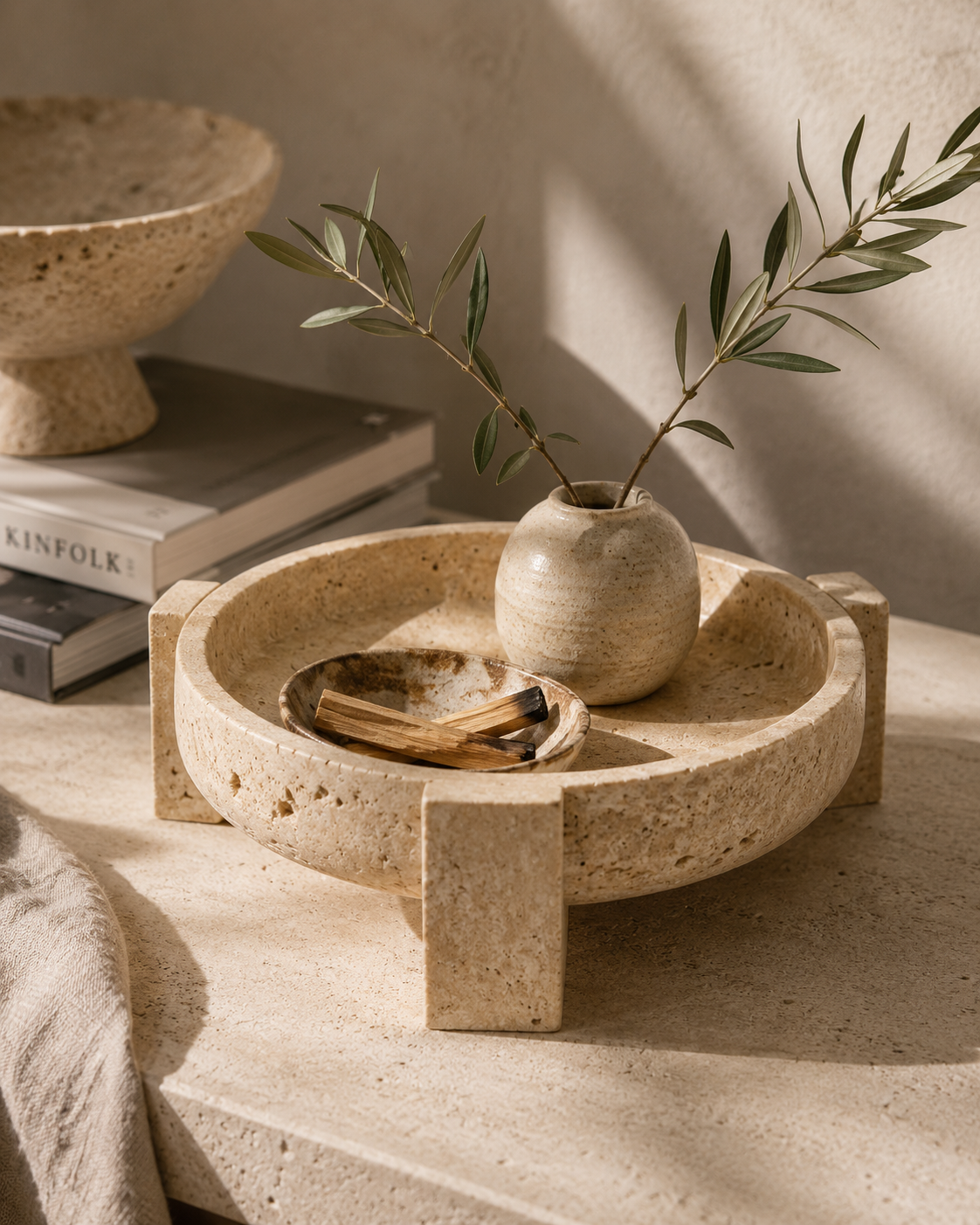 Wabi-Sabi Limestone Display Tray
