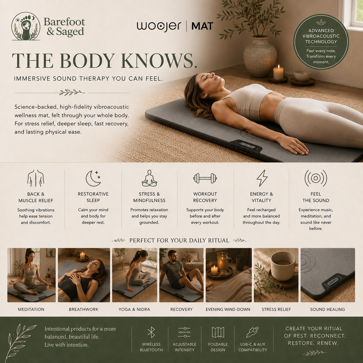 Immersive Sound Therapy Wellness Mat | Powered by Woojer MAT™