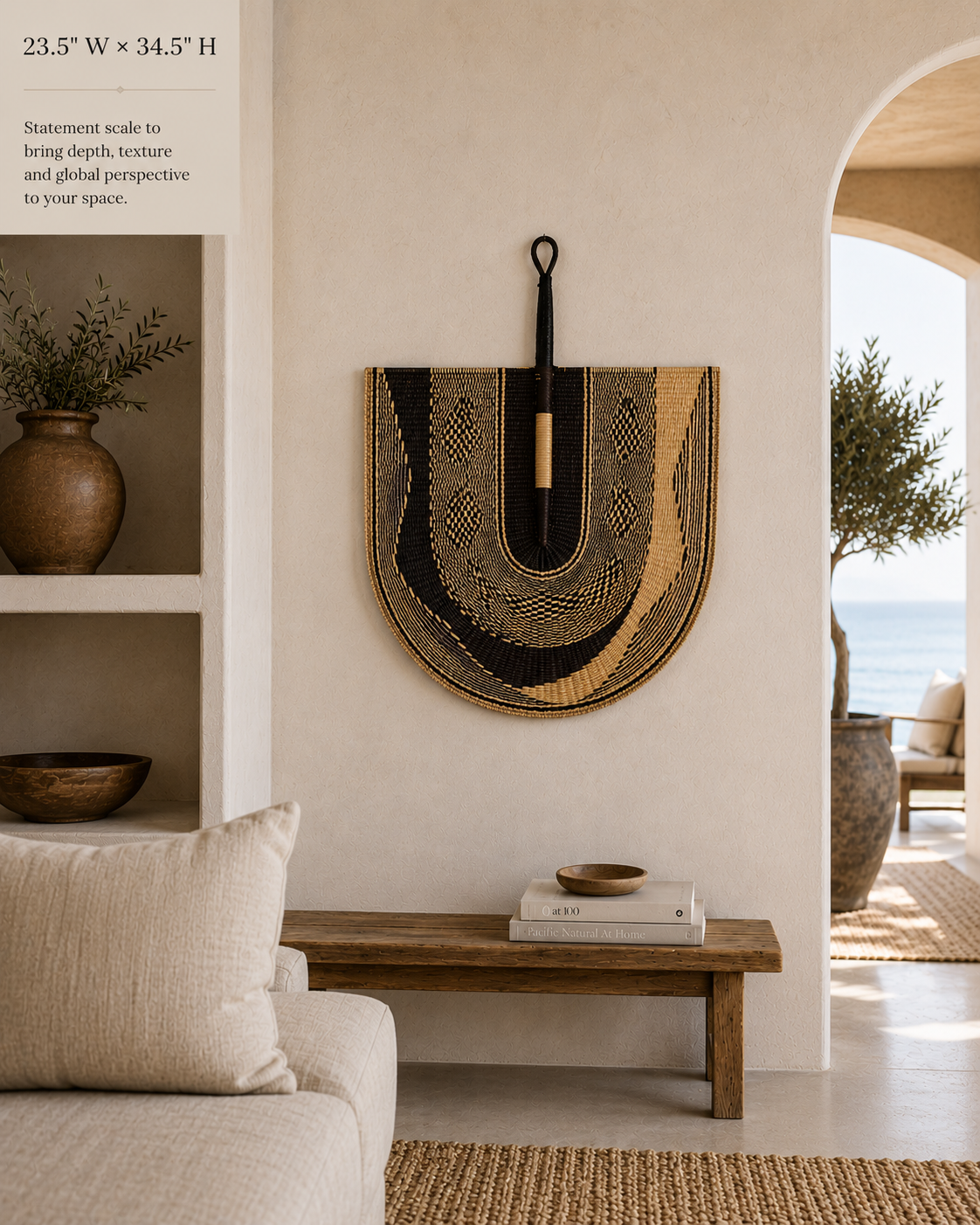 Oversized Handwoven Bolga Wall Fan