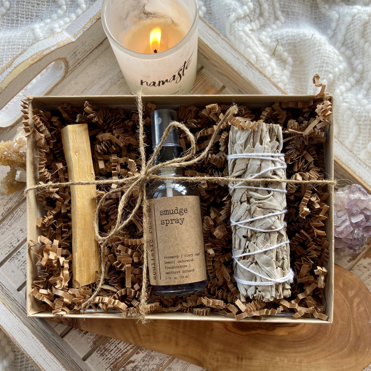 Amethyst Smudge Spray & Sage Cleansing Ritual Set